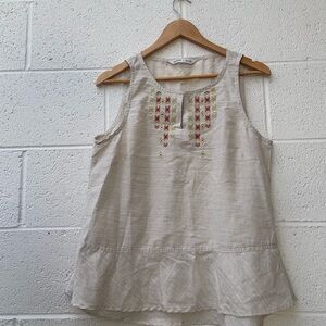 Woolrich Light Tan Embroidered Tank Top